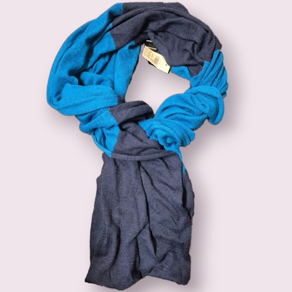 Ann Taylor Colorblock Infinity Scarf Blue Two Tone